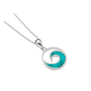 Silver Wave Pendant In A Beautiful Torquoise Colour Like The Sea