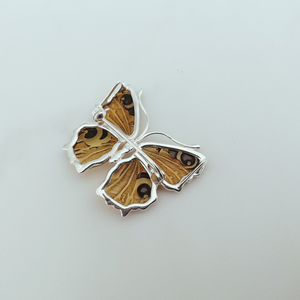 Amber Butterfly Brooch/ Pendant in Sterling Silver