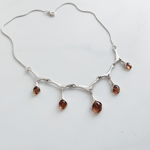 Sterling Silver and Amber Necklace