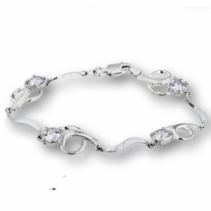 Sparkly Silver and Cubic Zirconia Bracelet