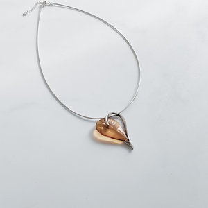 Sterling Silver and Amber Heart Pendant