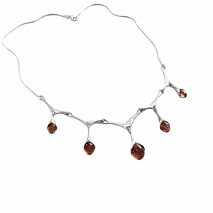 Sterling Silver and Amber Necklace