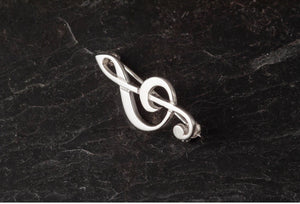 Silver Jewellery Treble Cleff Brooch